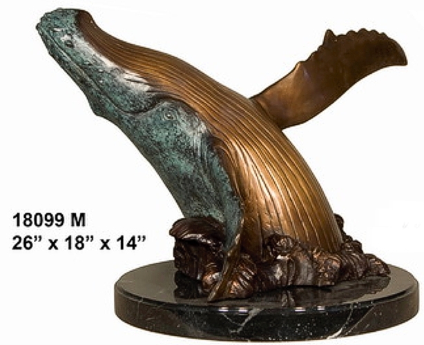 Bronze Humpback Whale Statue - AF 18099MJ