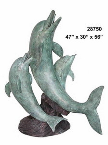 Bronze Dolphin Statues - AF 28750-S