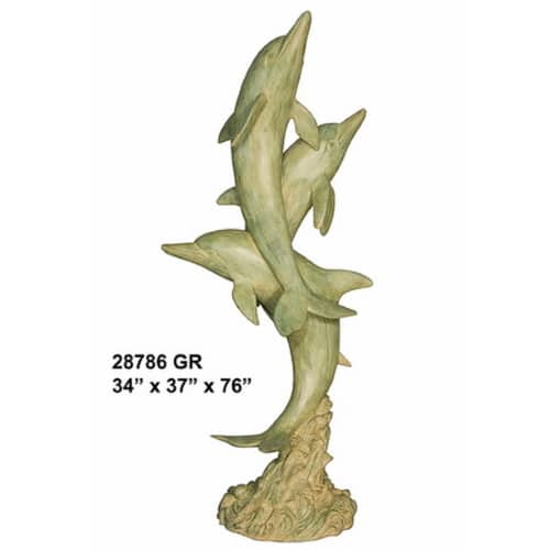 Bronze Dolphin Statues - AF 28786GR-S