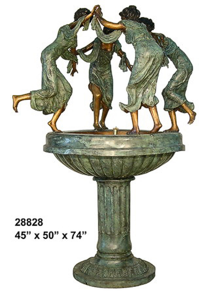 Bronze Dancing Maiden’s Bowl Fountain - AF 28828