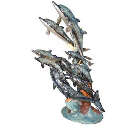 Bronze Dolphin Statues - AF 28924-S