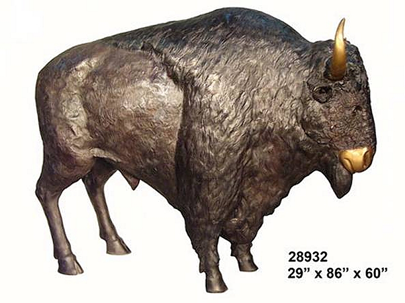Life Size Bronze Bison Statue - AF 28932