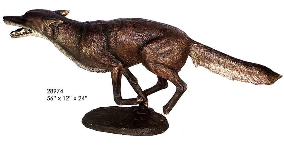 Bronze Coyote Statue - AF 28974