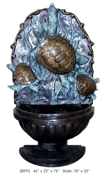 Bronze Turtle Wall Fountain - AF 28992