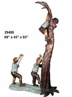 Bronze children & squirrel tree statue (2021 Price)