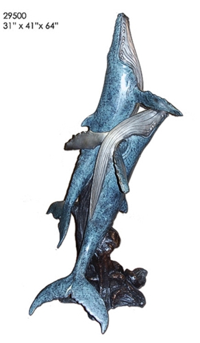 Bronze Whales Fountain |Statue - AF 29500