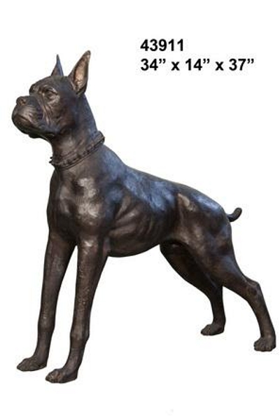 Bronze Boxer Dog Statue - AF 43911