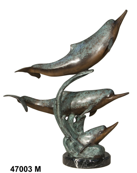 Bronze Dolphin Statue - AF 47003M