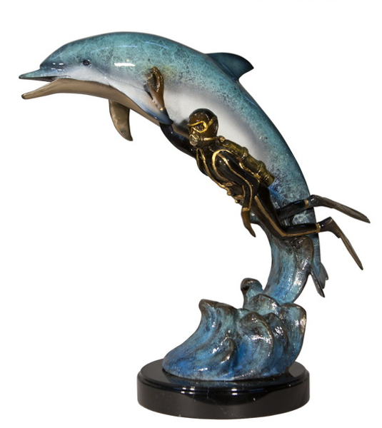 Bronze Dolphin Statue - AF 47005NA