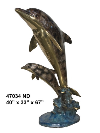Bronze Dolphin Statues - AF 47034NA
