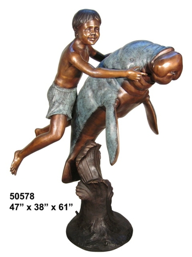 Bronze Manatee, Calf Statues - AF 50578-S