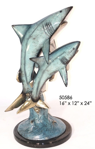 Bronze Sharks Statue - AF 50586