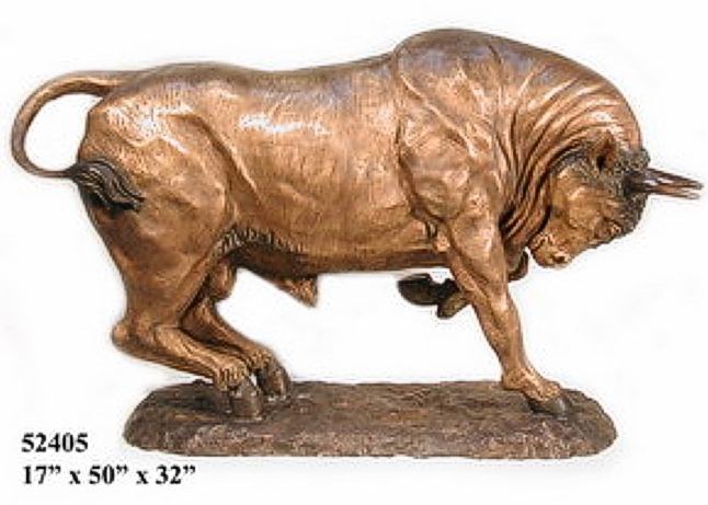 Angry Bronze Bull Statue - AF 52405
