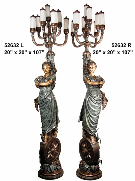 Bronze Ladies Torchiere Lamps - AF 52632