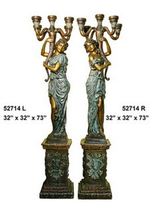 Bronze Ladies Torchiere Lamps - AF 52714