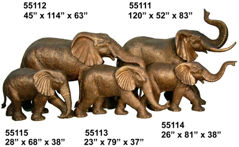 Bronze Elephant Statue - AF 55111-15