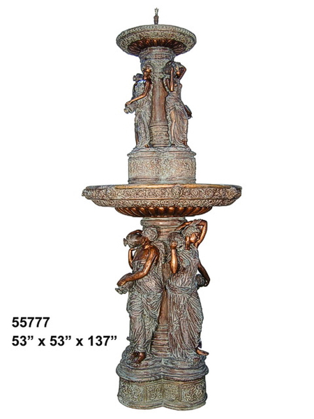 Bronze Musical Ladies Tier Fountain - AF 55777