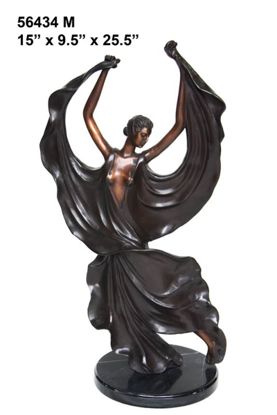 Bronze Dancing Lady Statue - AF 56434M