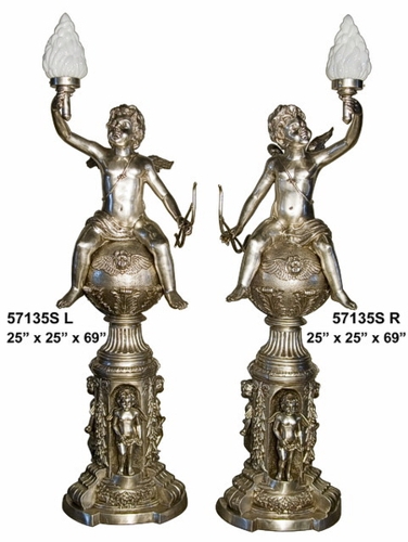 Bronze Cupids Torchieres