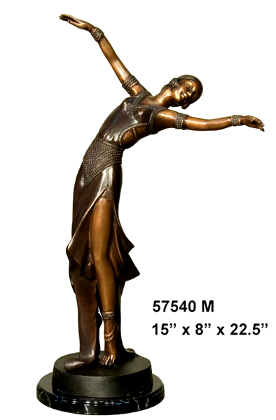 Bronze Dancing Lady Statue - AF 57540