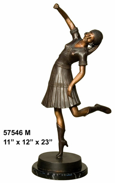 Bronze Dancing Lady Statue - AF 57546M