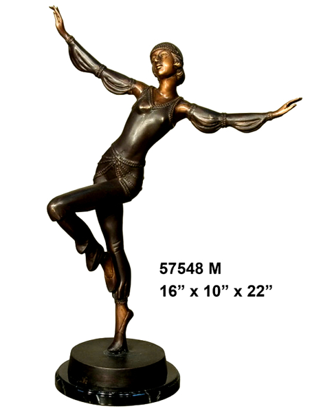 Bronze Dancing Lady Statue - AF 57548M