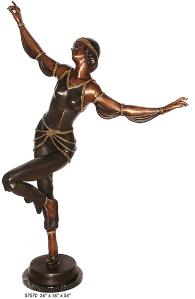 Bronze Dancing Lady Statue - AF 57570