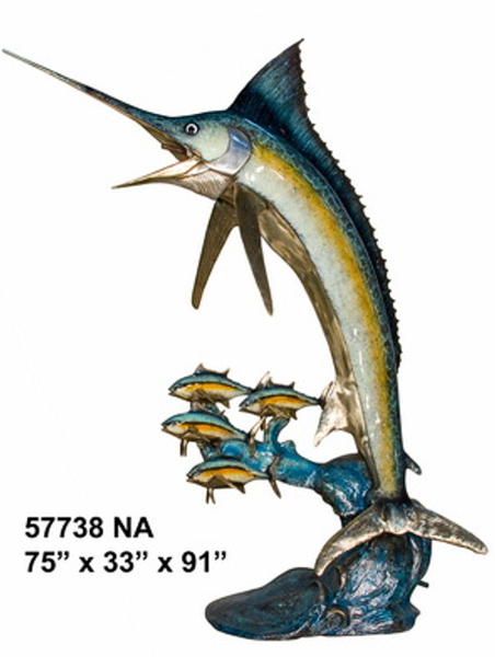Marlin Jumping Bronze Statue (2021 Price) - AF 57738NA-S