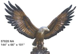 Majestic Large Bronze Eagle Statue