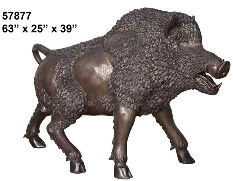 Bronze Wild Boar Statue - AF 57877
