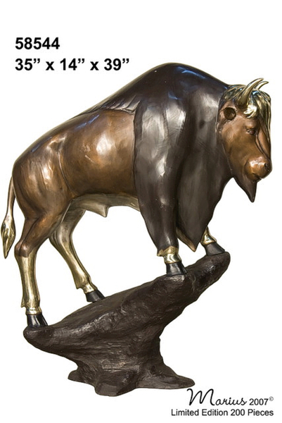 Bronze Bison Statue - AF 58544