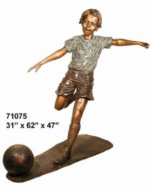Bronze Boy Soccer Player Statue - AF 71075