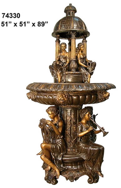 Bronze Musical Ladies Dome Fountain - AF 74330TT