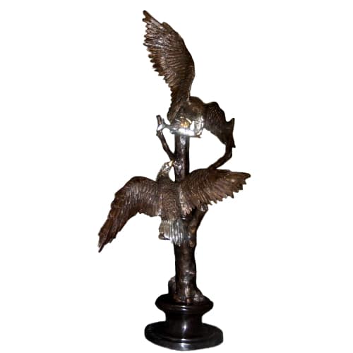 Bronze Eagles Fighting for Fish Statue - BB 82-12