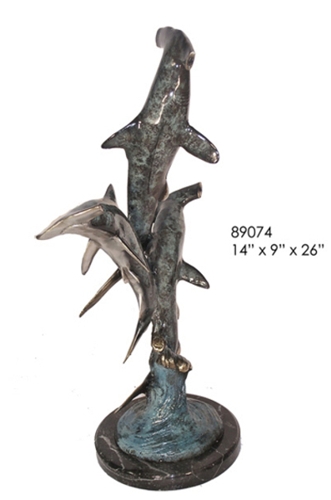 Bronze Hammerhead Shark Statue - AF 89074