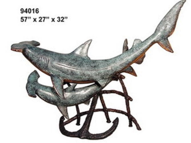 Bronze Hammerhead Sharks Statue - AF 94016