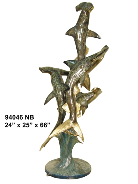 Bronze Hammerhead Statues - AF 94046NB-S