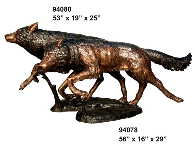 Bronze Wolf Pack Statues - AF 94078-80