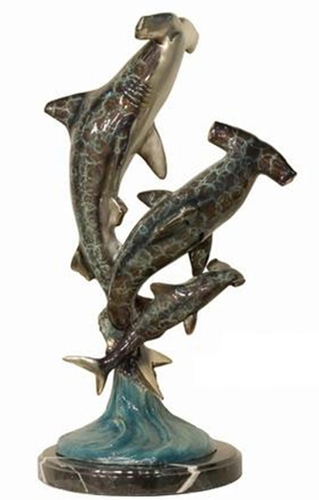 Bronze Hammerhead Sharks Statue - AF 94094NB