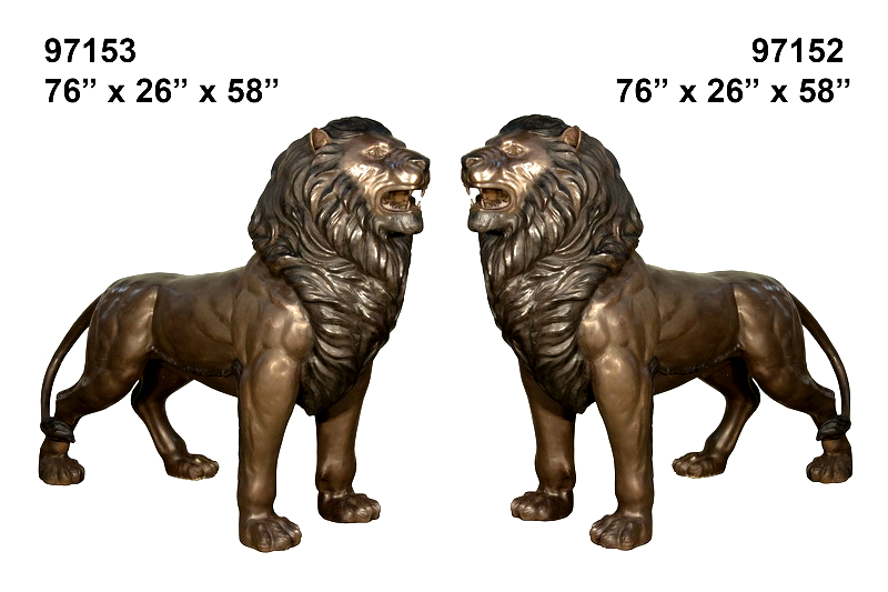 Bronze Lion Statues - AF 97154-55