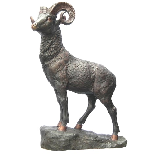 Bronze Ram Mascot Statue - DD A-204