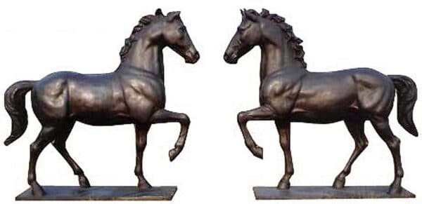 Prancing Bronze Horse Statues
