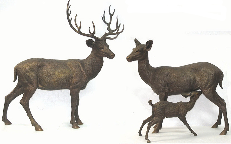 Bronze Deer Family Statues - DD A-275
