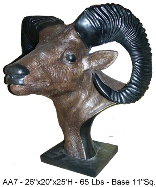 Bronze Ram Statue - ASI AA-7