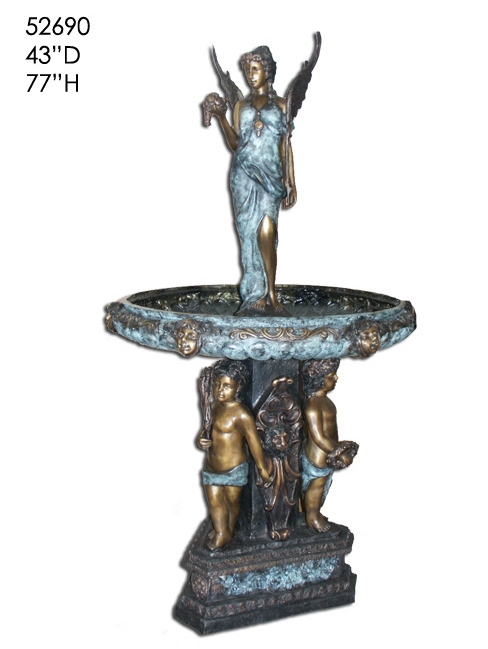 Bronze Angel Cherubs Fountain - AF 52690