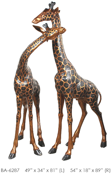 Bronze Romantic Giraffe Statues - ASI BA-6287