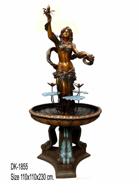 Bronze Maiden Lotus Fountain - DK 1855