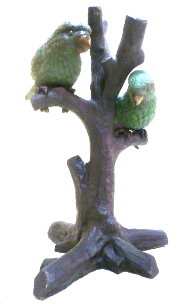 Bronze Parrots Statue