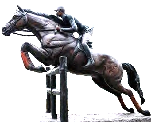Bronze Jumping Steeplechase Horse Sculpture - DK 2625