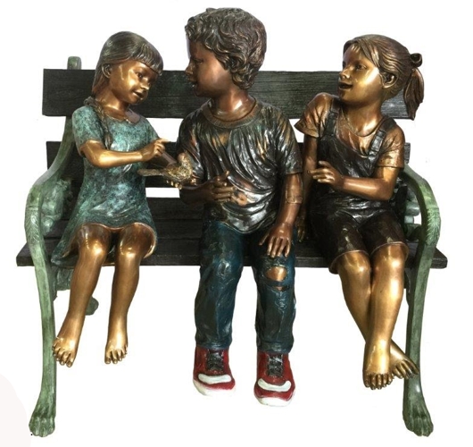 Bronze kids Bird Statues - DK 2673